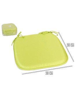 Tradineur - Cojín para sillas - Fabricado 100% Poliéster - Fácil de limpiar y Comodidad ergonómica - 39 x 39 x 3 cm - Color Verde Pistacho