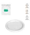 Tradineur - Pack de 12 platos llanos redondos reutilizables de plástico, 100% reciclables, extra resistentes, higiénicos, apilables, aptos para lavavajillas (Blanco, Ø 28 cm)