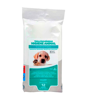 Tradineur - Toallitas higiénicas para mascotas - Especial en patas - Sin alergenos - Incluye 12 Toallas - 20 x 38 cm