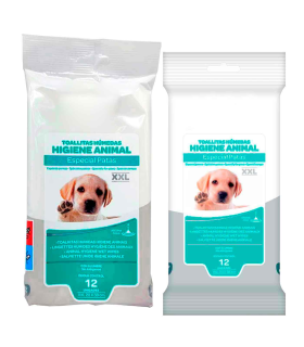 Tradineur - Toallitas higiénicas para mascotas - Especial en patas - Sin alergenos - Incluye 12 Toallas - 20 x 38 cm