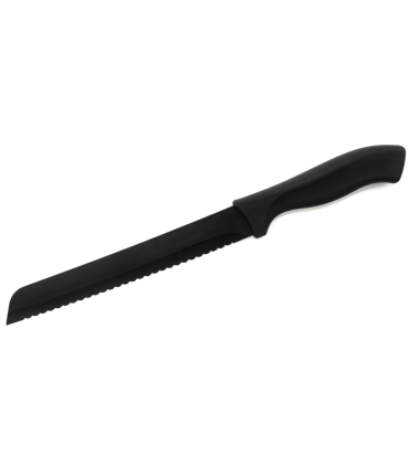 Tradineur - Cuchillo pan, cuchillo panero profesional con hoja serrada de 20 cm y mango ergonómico de plástico, corte preciso, cocina - 32,5 cm