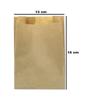 Tradineur - Pack de 25 bolsas de papel kraft para alimentos, biodegradables, compostables, reutilizables, aptas para uso alimentario, 13 x 18 cm