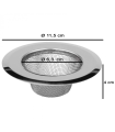 Tradineur - Filtro para fregadero de acero inoxidable, colador, rejilla universal, malla, desagüe, ducha, bañera, multiusos, apto para lavavajillas, Ø 11,5 cm
