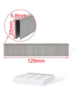 Tradineur - Pack 1000 Grapas para grapadoras neumáticas - Fabricado en hierro - Grapas de 5,8 x 25 mm