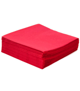 Tradineur - Pack de 50 servilletas rojas de papel, 2 capas, biodegradables, reciclables, muy suaves, resistentes, fiestas, decoración de Navidad (Rojo, 40 x 40 cm)