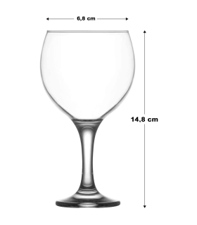 Tradineur - Set de 6 copas de cristal Misket para vino, combinados, cócteles, champán, agua, aptas para lavavajillas, elegantes, fiestas (210 ml - 14,8 x 6,8 cm)