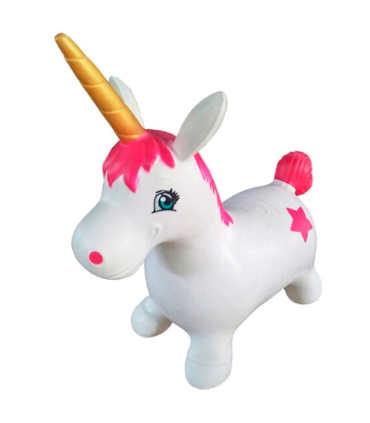 Tradineur - Trotador infantil hinchable con forma de unicornio, plástico, juguete inflable, niños a partir de 24 meses, 55 x 26 x 45 cm, modelo aleatorio