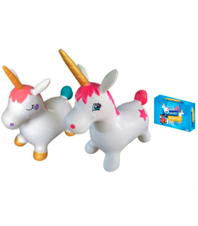 Tradineur - Trotador infantil hinchable con forma de unicornio, plástico, juguete inflable, niños a partir de 24 meses, 55 x 26 x 45 cm, modelo aleatorio