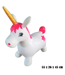 Tradineur - Trotador infantil hinchable con forma de unicornio, plástico, juguete inflable, niños a partir de 24 meses, 55 x 26 x 45 cm, modelo aleatorio