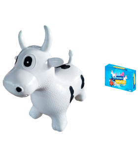 Tradineur - Trotador infantil hinchable con forma de vaca, plástico, juguete inflable, niños a partir de 24 meses, 55 x 26 x 45 cm