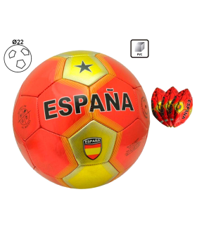 Tradineur - Balón de futbol de 4 capas - Diseño Temático de España - Ideal para regalo para deportistas - Ø 22 cm