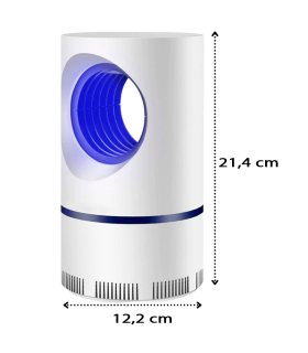 Tradineur - Lámpara antimosquitos 5 W, cable usb, luz portátil atrapa insectos, trampa para moscas, polillas, hogar, jardín, 21,4 x 12,2 cm, color aleatorio