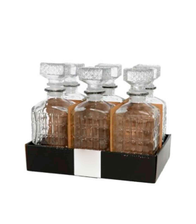 Licorera de cristal 1000 ml Scorland para fiestas, reuniones, guardar whisky u otras bebidas. 23 x 9,5 x 9,5 cm