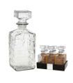 Licorera de cristal 1000 ml Scorland para fiestas, reuniones, guardar whisky u otras bebidas. 23 x 9,5 x 9,5 cm