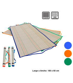 Tradineur - Esterilla de playa de fibra vegetal, incluye asa, enrollable, reutilizable, ligera y resistente, picnic, acampada, camping, 180 x 60 cm, color aleatorio