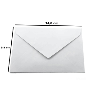 Tradineur - Pack de 15 sobres de papel, solapa triangular, biodegradables, reciclables, enviar invitaciones, boda, cumpleaños, tarjetas Navidad (Blanco - 9,8 x 14,8 cm)