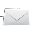 Tradineur - Pack de 15 sobres de papel, solapa triangular, biodegradables, reciclables, enviar invitaciones, boda, cumpleaños, tarjetas Navidad (Blanco - 9,8 x 14,8 cm)