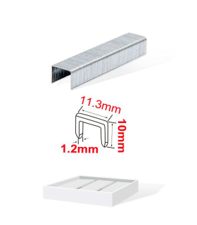 Tradineur - Pack 800 Grapas para grapadoras industriales - Fabricado en hierro - Grapas de 1,2 x 10 x 11,3 mm