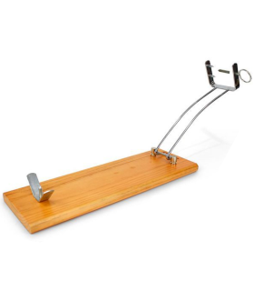 Soporte jamonero de madera y metal plegable, de 48 ,5 x 16,5 cm. Soporte para patas de jamón con parte de metal ajustable. Base para corte de piezas de jamón.