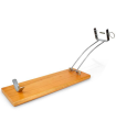 Soporte jamonero de madera y metal plegable, de 48 ,5 x 16,5 cm. Soporte para patas de jamón con parte de metal ajustable. Base para corte de piezas de jamón.