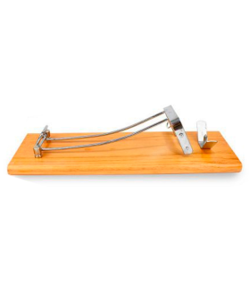 Soporte jamonero de madera y metal plegable, de 48 ,5 x 16,5 cm. Soporte para patas de jamón con parte de metal ajustable. Base para corte de piezas de jamón.