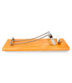 Soporte jamonero de madera y metal plegable, de 48 ,5 x 16,5 cm. Soporte para patas de jamón con parte de metal ajustable. Base para corte de piezas de jamón.