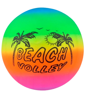 Tradineur - Balón de Volley playa con colores neón - Fabricado en PVC - Ideal para jugar en la playa, aire libre o en el hogar - Ø 21 cm