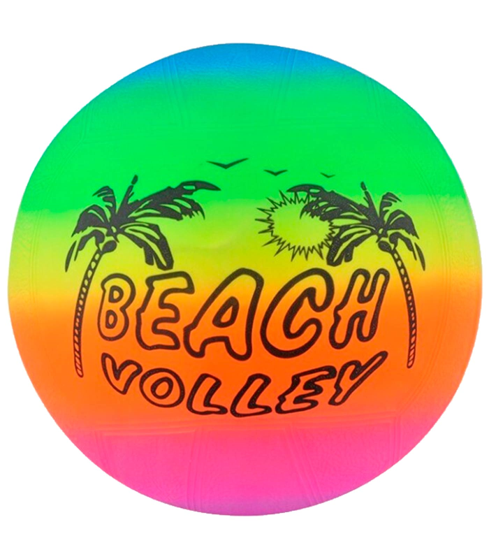 Tradineur - Balón de Volley playa con colores neón - Fabricado en PVC - Ideal para jugar en la playa, aire libre o en el hogar - Ø 21 cm