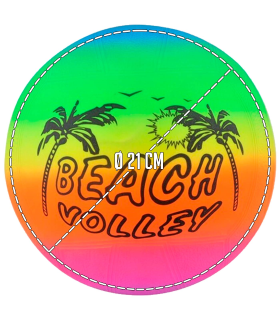 Tradineur - Balón de Volley playa con colores neón - Fabricado en PVC - Ideal para jugar en la playa, aire libre o en el hogar - Ø 21 cm