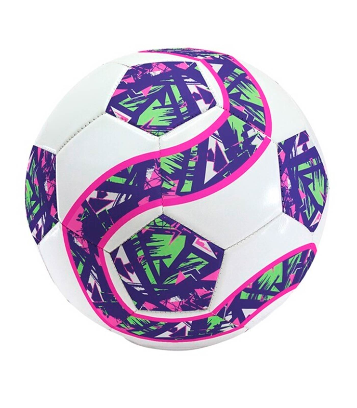 Tradineur - Balón de futbol con diseño serpentiado - Fabricado en PVC - Ideal para jugar al aire libre, playa y en el hogar - Ø 22 cm