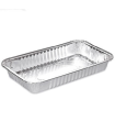 Tradineur - Bandeja de aluminio rectangular, ideal para hornear, resistente e higiénica, recetas al horno, postres, verduras, asados, 32,2 x 26,2 x 4 cm