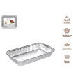 Tradineur - Bandeja de aluminio rectangular, ideal para hornear, resistente e higiénica, recetas al horno, postres, verduras, asados, 32,2 x 26,2 x 4 cm