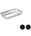 Tradineur - Bandeja de aluminio rectangular, ideal para hornear, resistente e higiénica, recetas al horno, postres, verduras, asados, 32,2 x 26,2 x 4 cm